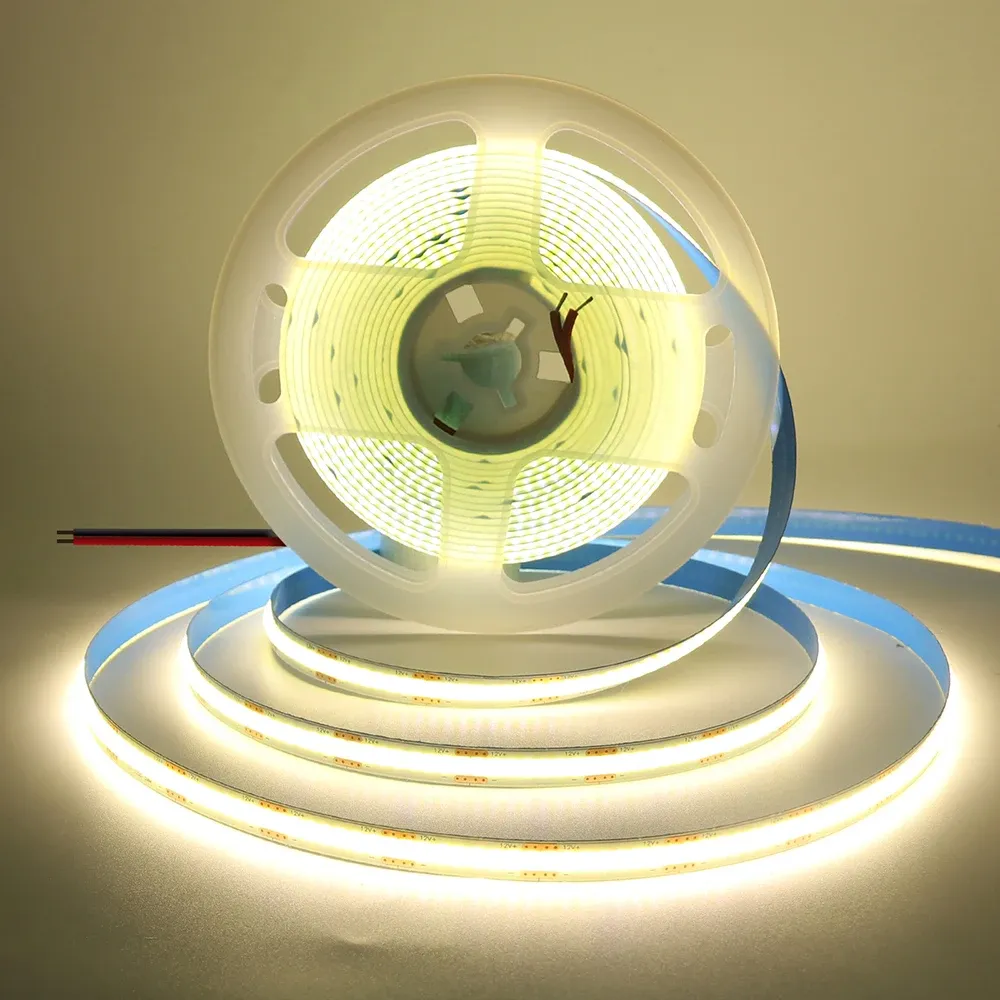 Ruban LED COB PCB, largeur 3 mm, 5 mm, 8 mm, 5 V, 12 V, 24 V, 320 LED/m, ruban souple haute luminosité, blanc neutre chaud, rouge, vert, bleu, 0,5 m, 5 m 9