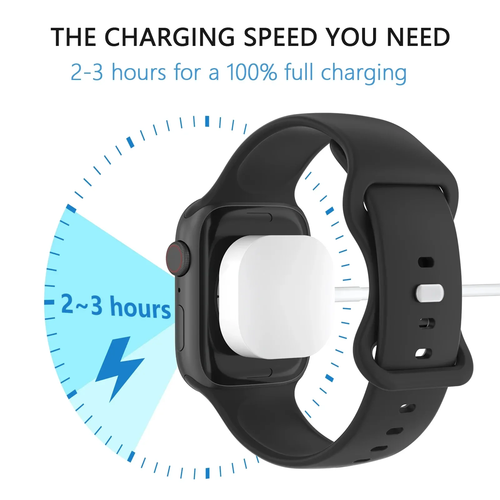 Chargeur magnétique sans fil pour Apple Watch Séries 9, 8, 7, 6, 5, 4, SE, câble de charge rapide USB-C pour iWatch Séries 6, 5, 3, 2, 1 2