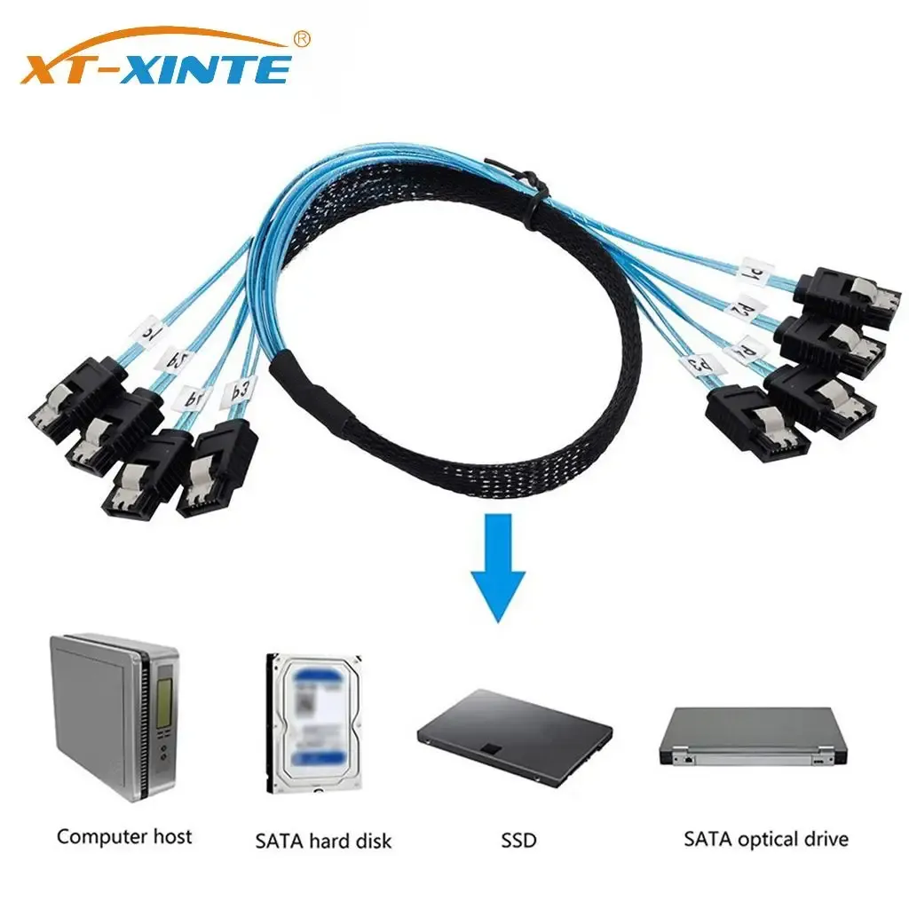 Câble adaptateur SATA 7 broches femelle coudé 90° / 180° à gaine tressée