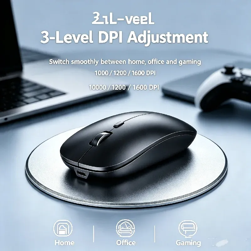 Souris de jeu sans fil ergonomique à rétroéclairage RGB, rechargeable et silencieuse, compatible USB, pour PC et ordinateur portable 1