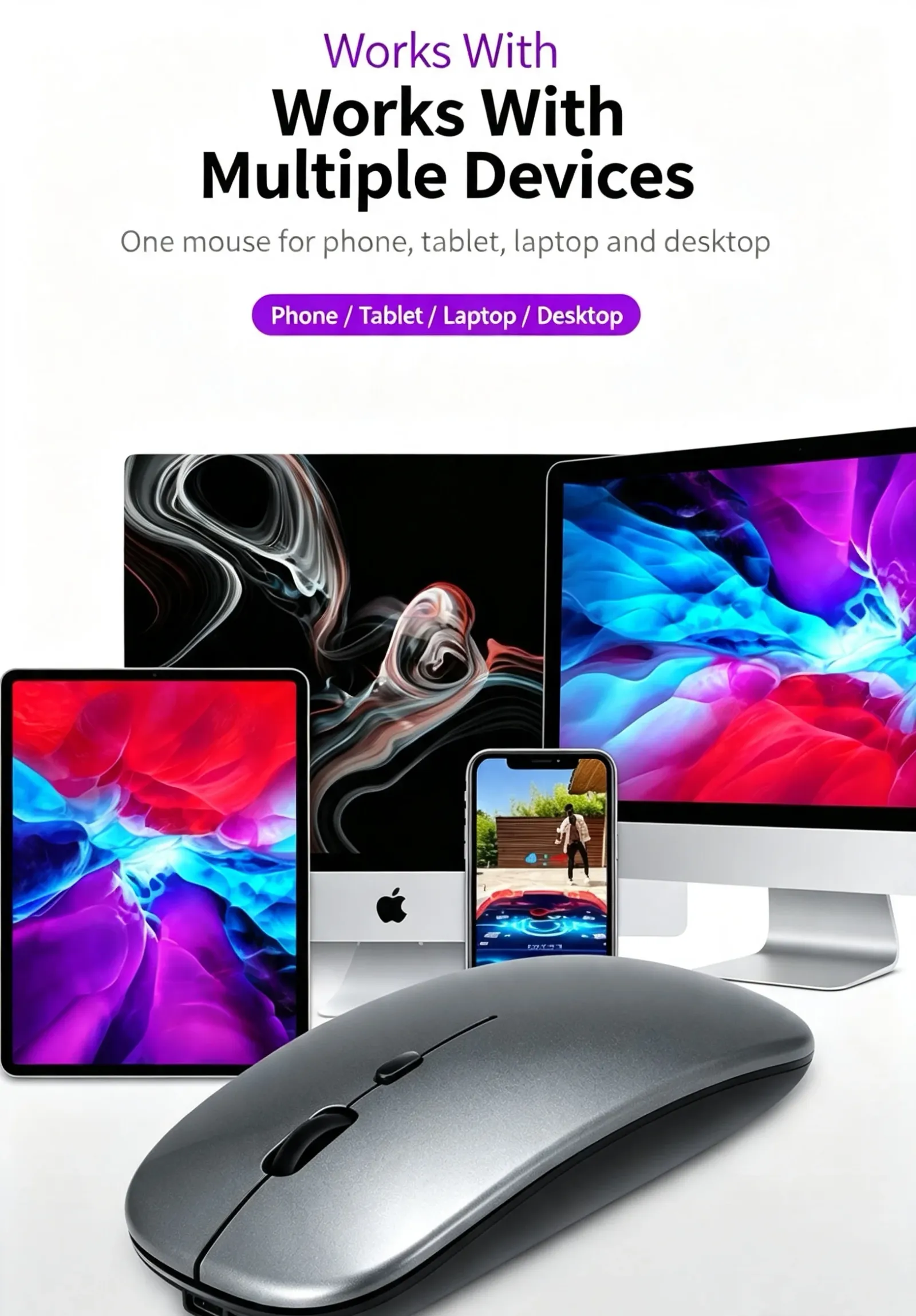 Souris sans fil ergonomique, vue détaillée