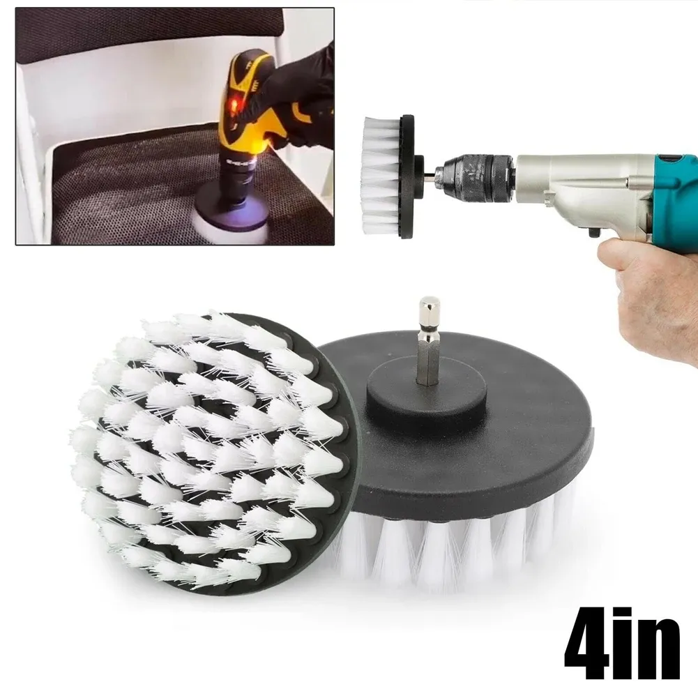 Perceuse électrique flexible 4 pouces avec brosse à disque, polisseuse et outils de nettoyage pour tapis, pneus et vitres de voiture 6