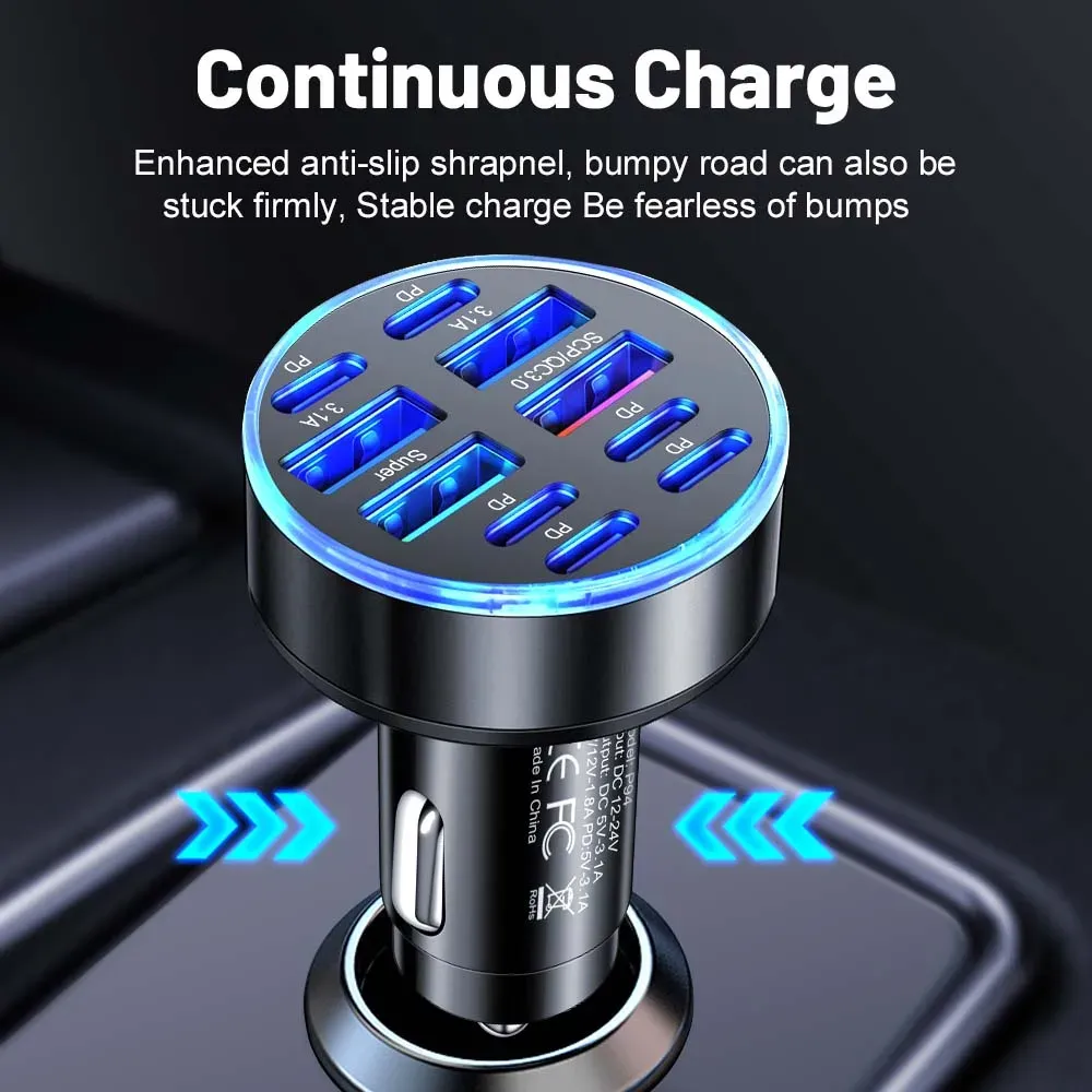 Détail du chargeur de voiture USB-C