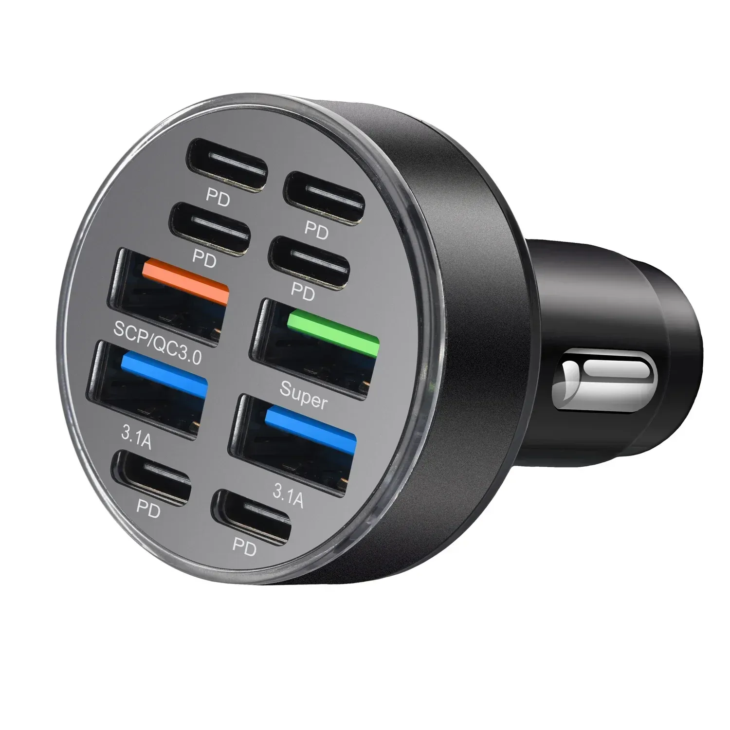 Chargeur de voiture 350 W à 10 ports, charge rapide PD et QC 3.0, USB-C, adaptateur de charge pour iPhone, Samsung, Huawei et Xiaomi 9