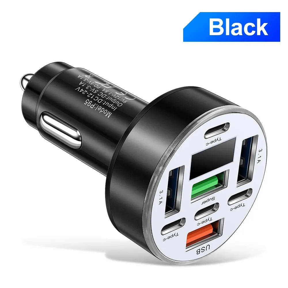 Chargeur de voiture 350 W à 10 ports, charge rapide PD et QC 3.0, USB-C, adaptateur de charge pour iPhone, Samsung, Huawei et Xiaomi 8