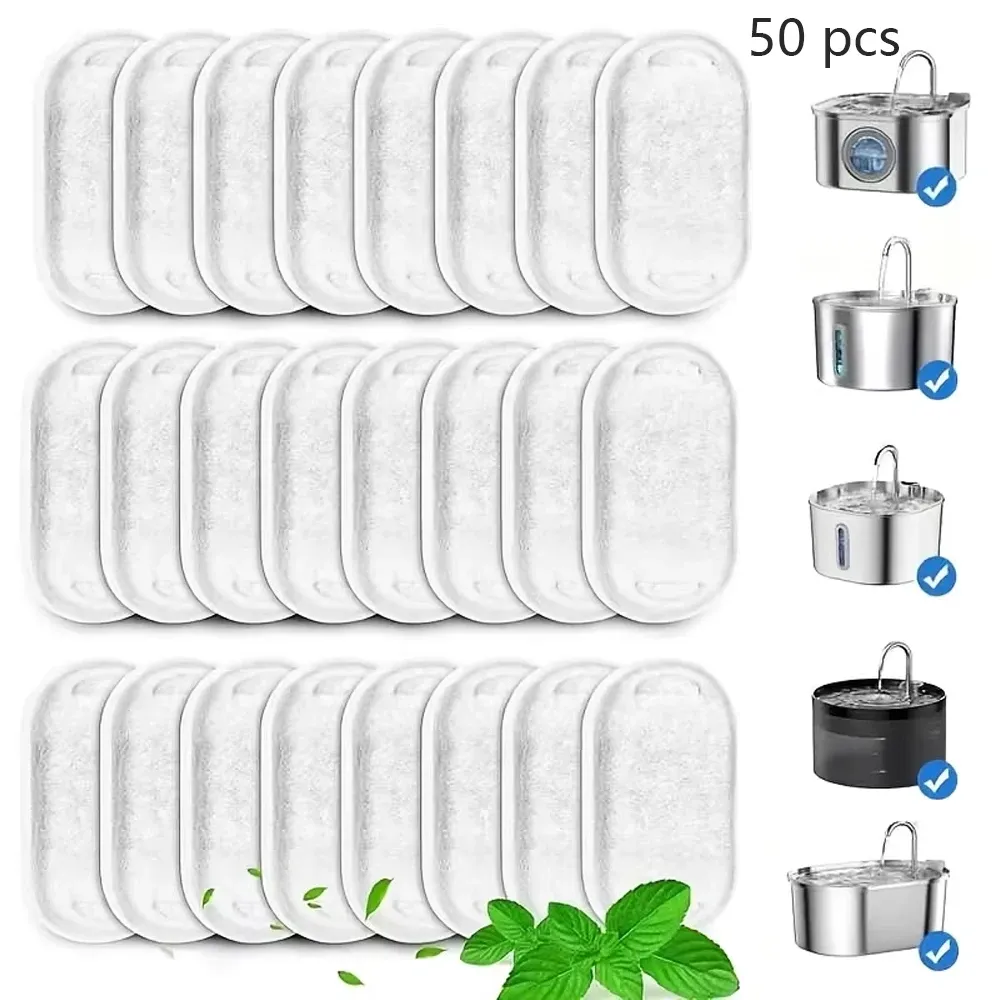 Filtres de rechange en charbon actif pour fontaine à eau pour animaux de compagnie, chats et chiens, lot de 11 ou 25 pièces 11