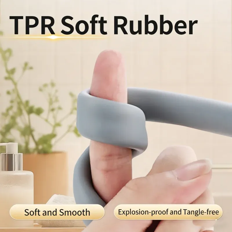 Tuyau de douche en silicone 1,5/2 m haute pression, flexible et anti-torsion, pour accessoires de robinetterie de salle de bain 3