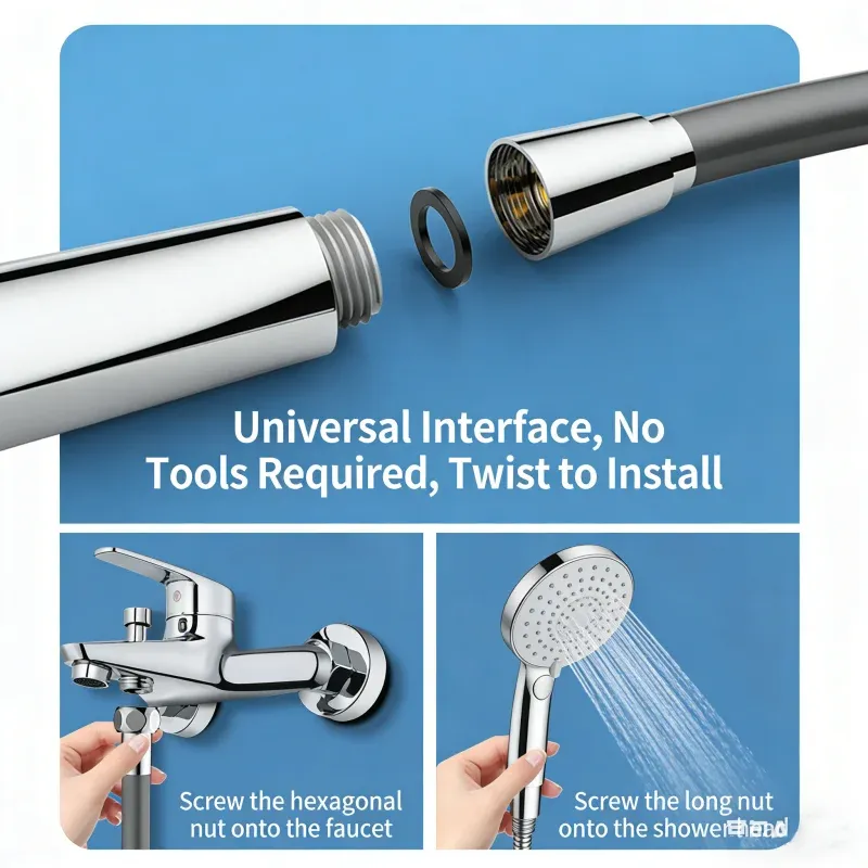 Tuyau de douche en silicone, accessoire de salle de bain