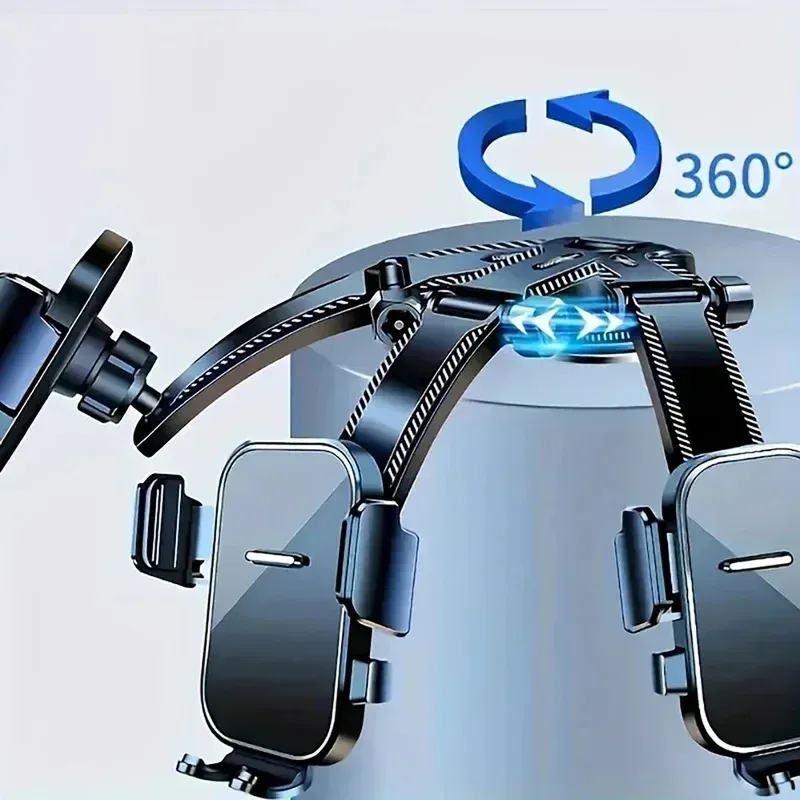 Support de téléphone universel pour voiture à fixation sur tableau de bord, rotation à 360° et tige d'extension 2
