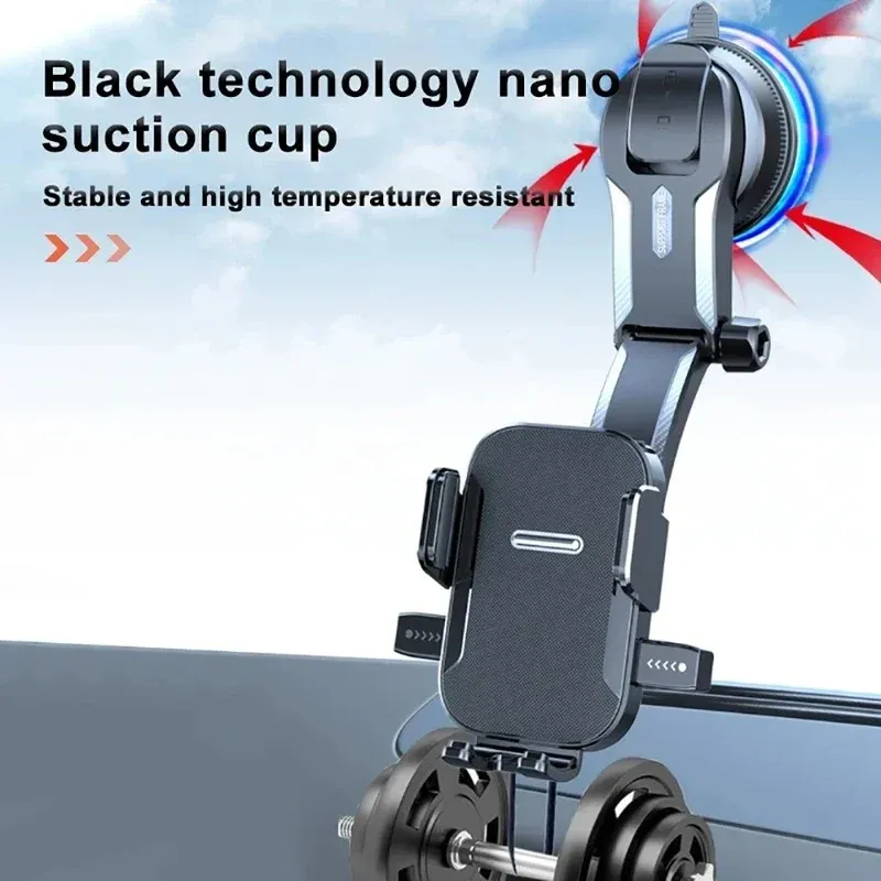Support de téléphone universel pour voiture à fixation sur tableau de bord, rotation à 360° et tige d'extension 4