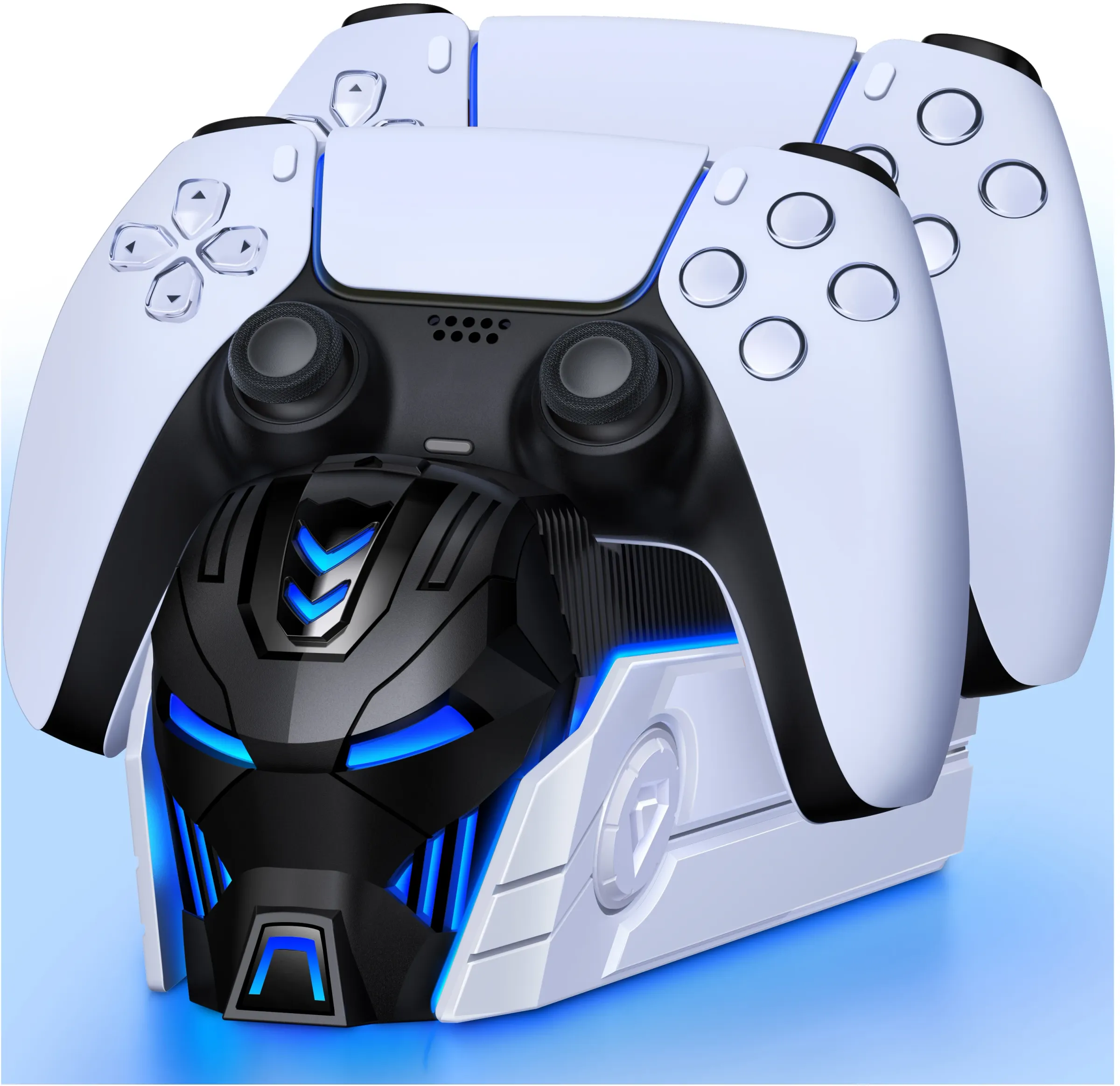 Station de recharge RGB pour manette PS5 avec double chargeur rapide, indicateur lumineux RGB et support de charge 12