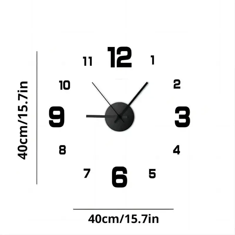 Horloge murale 3D créative sans cadre, bricolage, silencieuse, horloge numérique pour salon et bureau, décoration murale 6