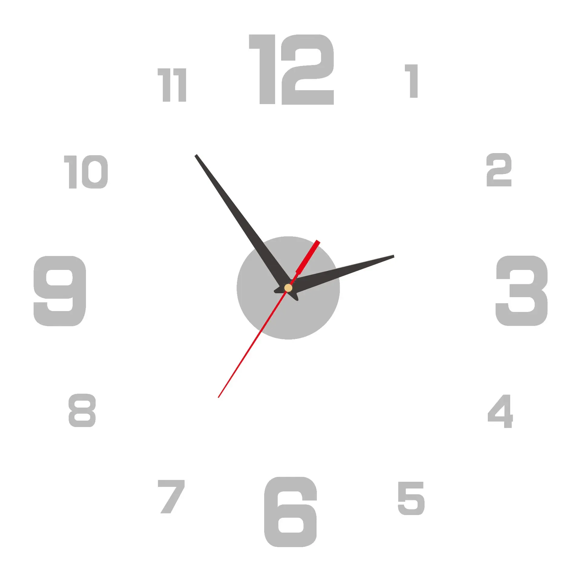 Horloge murale 3D créative sans cadre, bricolage, silencieuse, horloge numérique pour salon et bureau, décoration murale 7