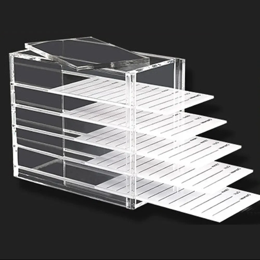 Boîte de rangement pour extensions de cils à 5 niveaux, palette acrylique, organisateur de cils en vison avec présentoir, outils de maquillage et accessoires 3