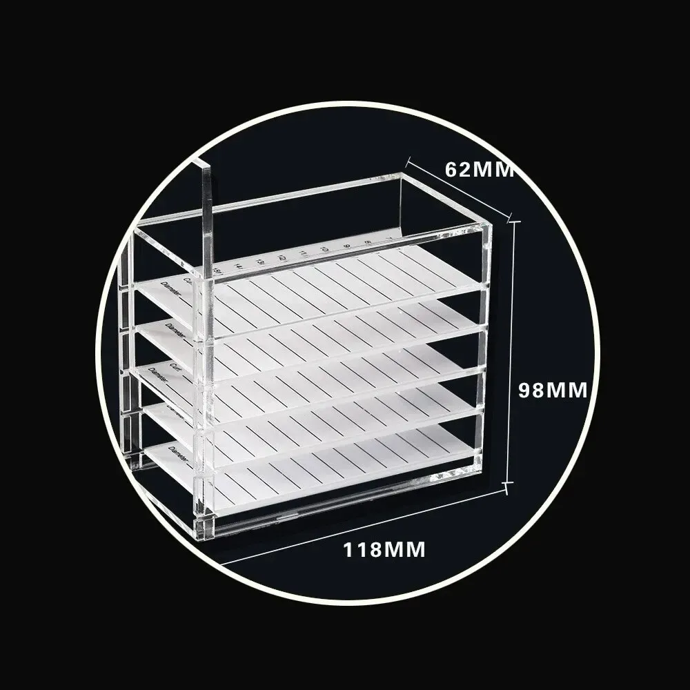 Boîte de rangement pour extensions de cils à 5 niveaux, palette acrylique, organisateur de cils en vison avec présentoir, outils de maquillage et accessoires 4