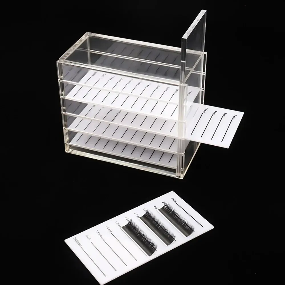 Boîte de rangement pour extensions de cils à 5 niveaux, palette acrylique, organisateur de cils en vison avec présentoir, outils de maquillage et accessoires 5