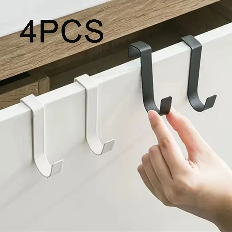 Cintre en Z pour porte d'armoire de cuisine et de salle de bain, sans perçage, crochet de rangement multifonctionnel pour chapeaux 2
