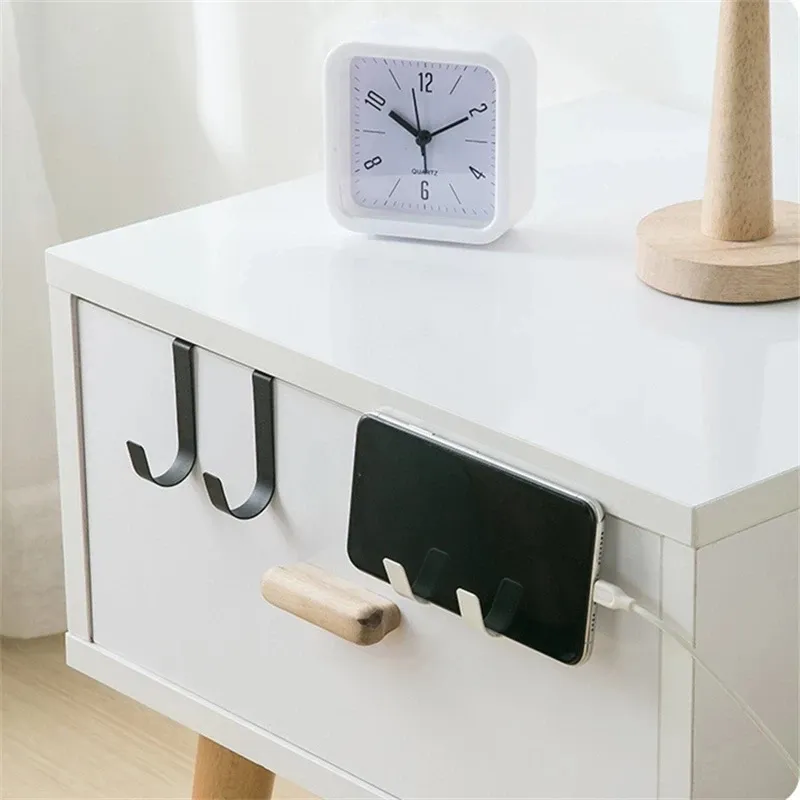 Cintre en Z pour porte d'armoire de cuisine et de salle de bain, sans perçage, crochet de rangement multifonctionnel pour chapeaux 3