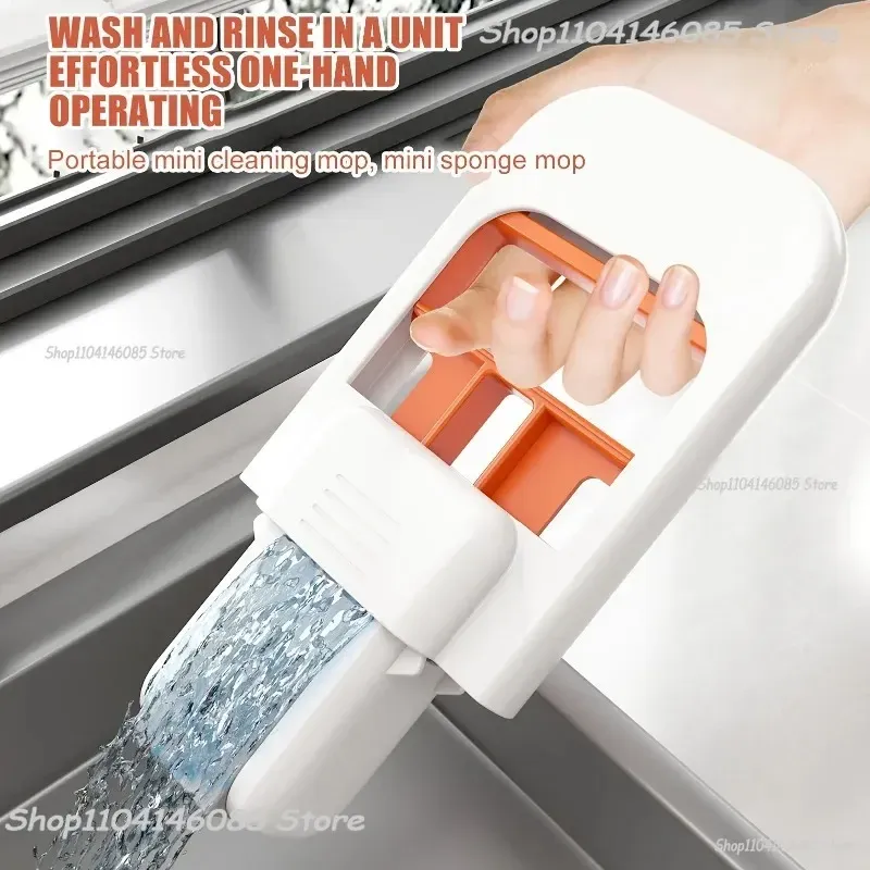 Mini éponge balai, balai de lavage mains libres, mini balai super absorbant et portable pour le nettoyage du sol de bureau, de la salle de bain, de la cuisine et des vitres de voiture 3