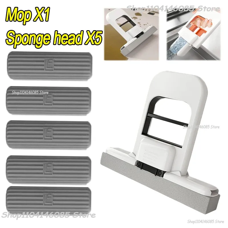 Mini éponge balai, balai de lavage mains libres, mini balai super absorbant et portable pour le nettoyage du sol de bureau, de la salle de bain, de la cuisine et des vitres de voiture 19