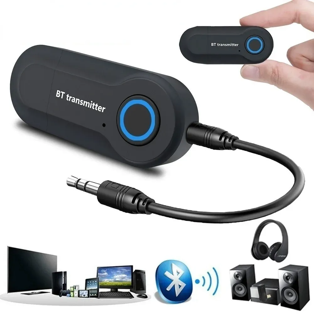 Transmetteur Bluetooth 4.0 sans fil, adaptateur audio stéréo 3,5 mm pour télévision, téléphone, PC, lecteur DVD et MP3