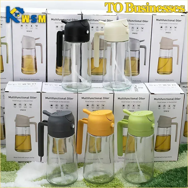 Pulvérisateur et distributeur d'huile en verre 2 en 1, 500 ml - Image 1