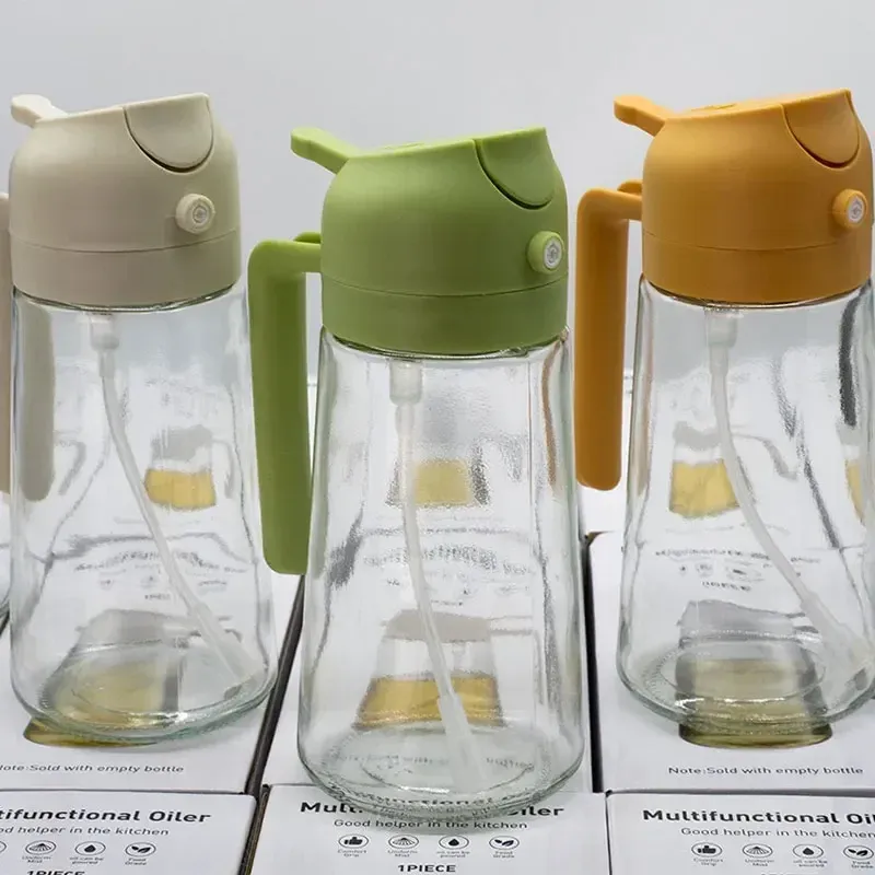Pulvérisateur et distributeur d'huile en verre 2 en 1, 500 ml 2