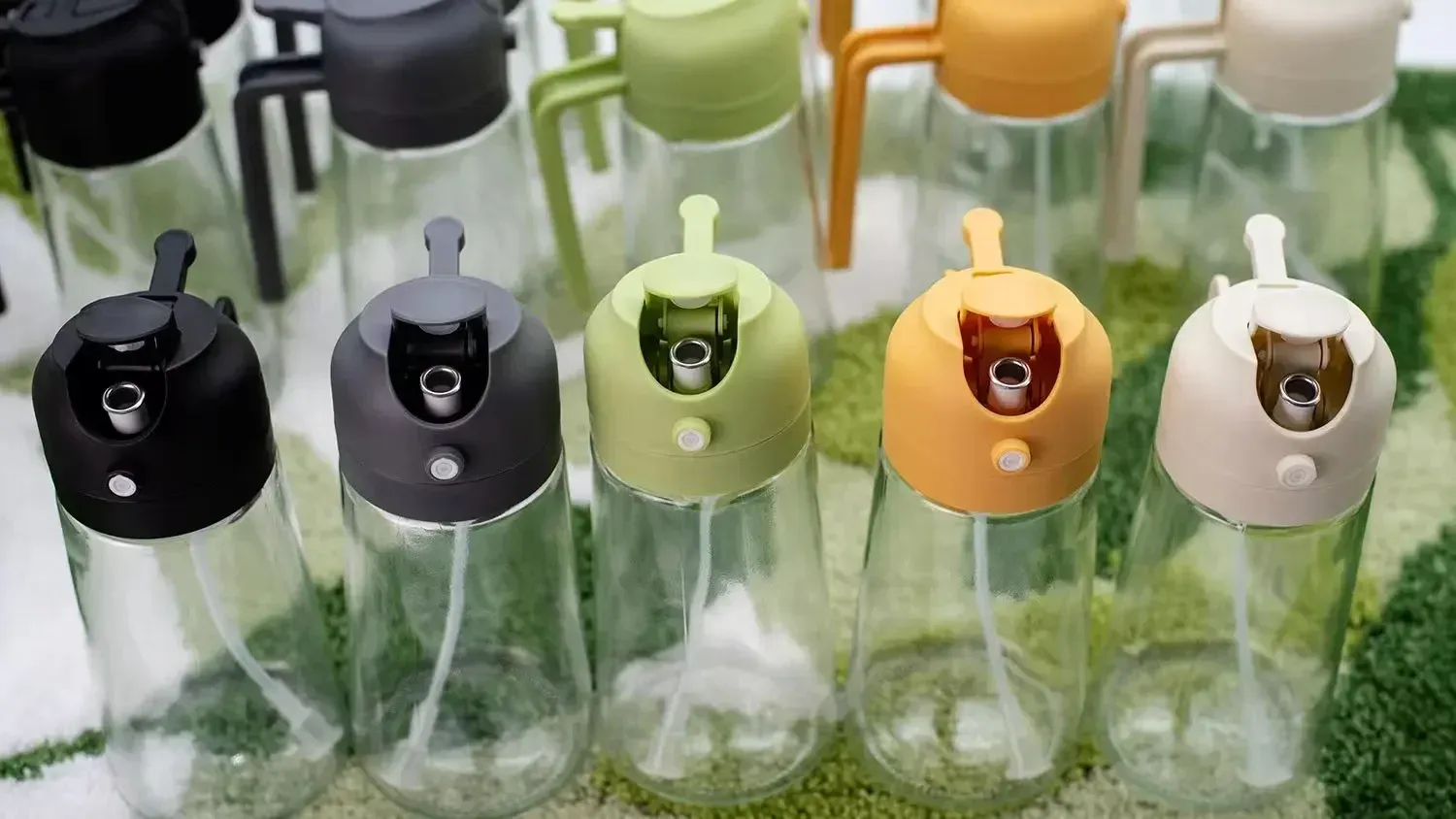 Pulvérisateur d'huile en verre 2 en 1, détail du design