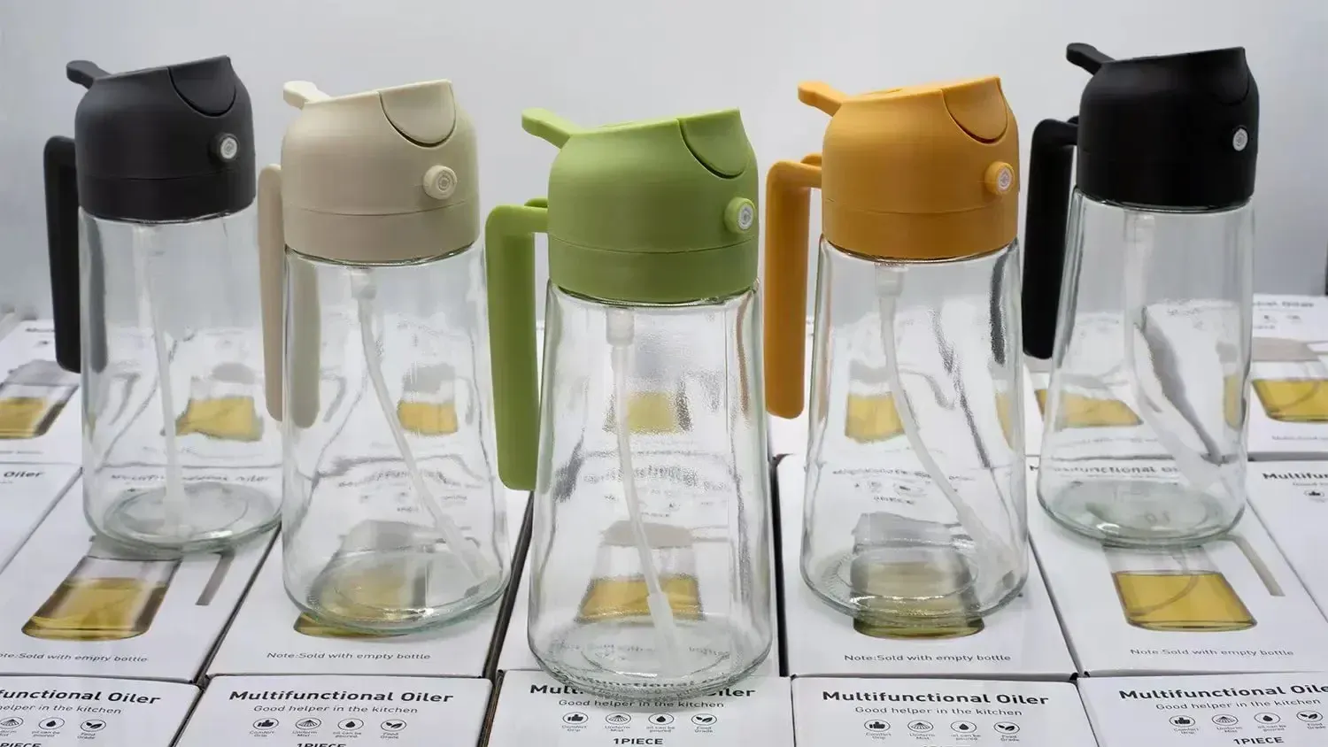 Pulvérisateur d'huile en verre 2 en 1, utilisation professionnelle
