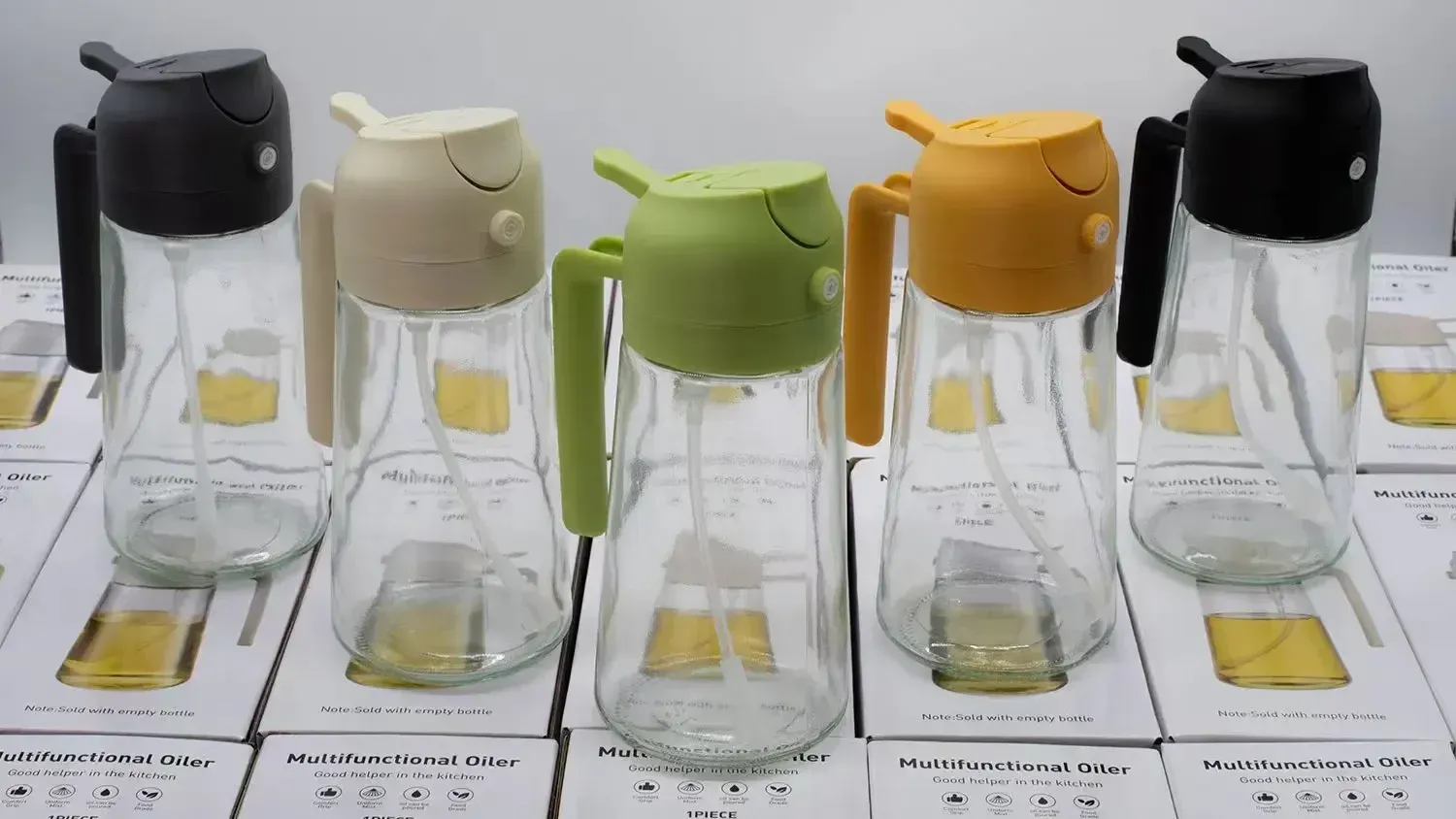Pulvérisateur d'huile en verre 2 en 1, mise en scène pique-nique