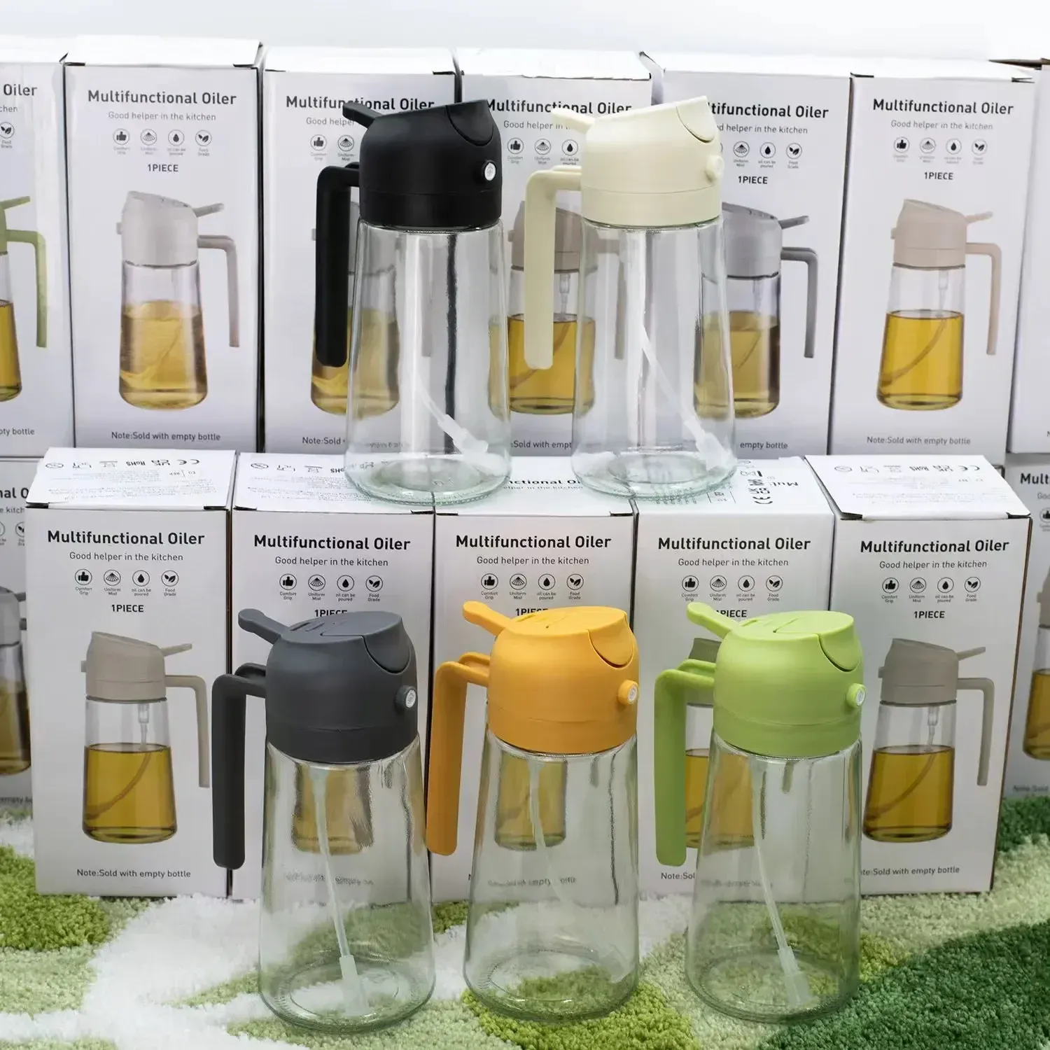 Pulvérisateur d'huile en verre 2 en 1, vue principale