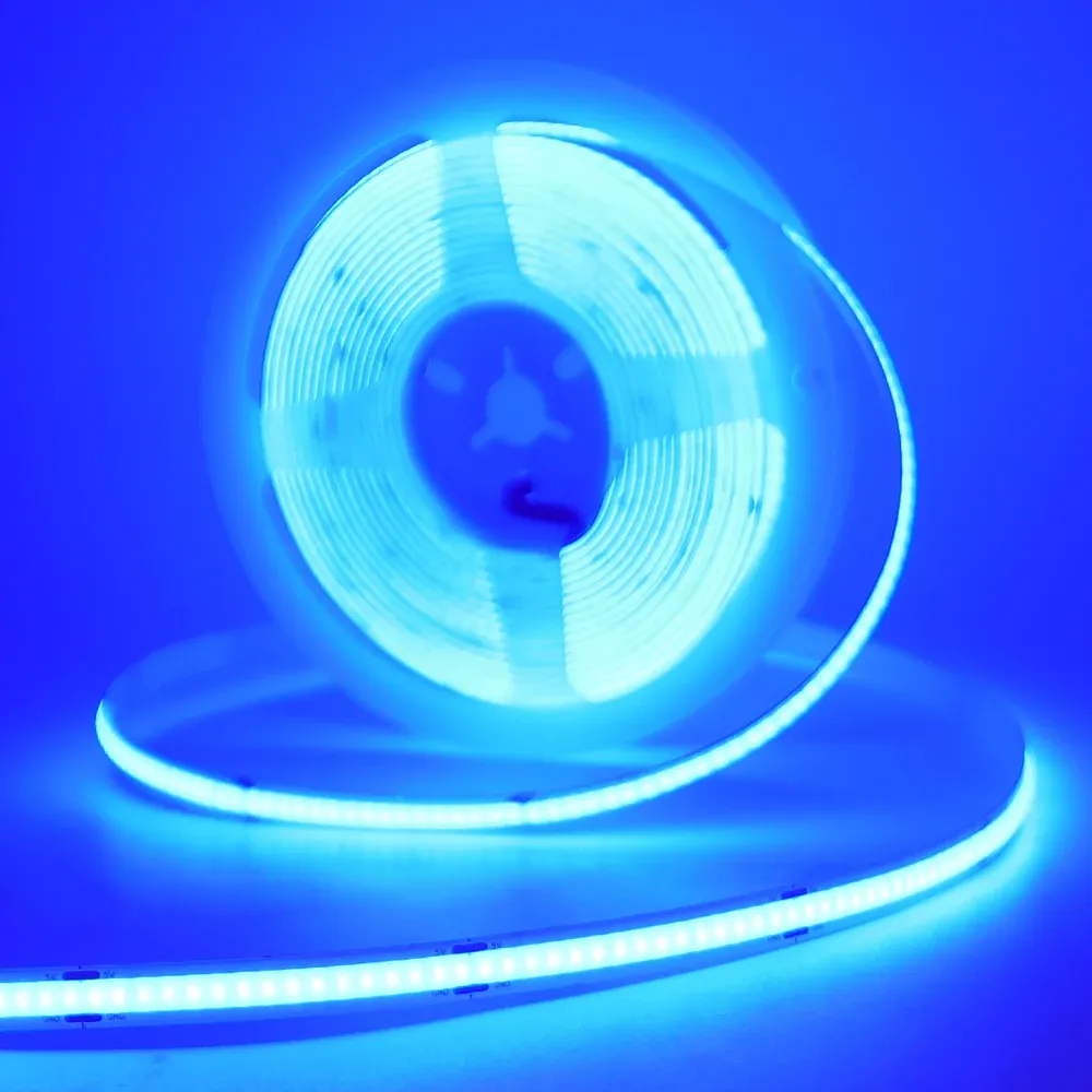 Bande LED COB 8 mm 5 V avec capteur de mouvement, alimentation par batterie, 320 LED/m, veilleuse à détection, blanc chaud, rouge, bleu glacé, vert, jaune 13