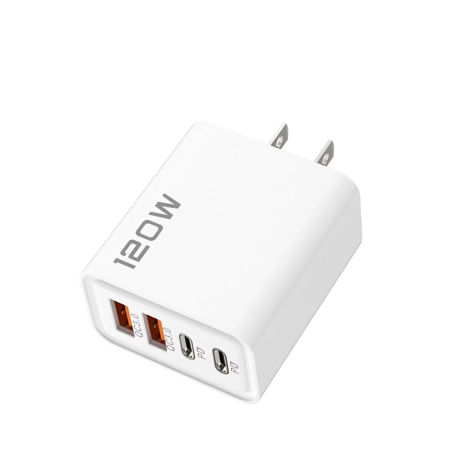 Station de charge rapide USB-C 4 ports 120 W, adaptateur mural PD QC 3.0, câble de données pour iPhone, Samsung, Xiaomi, Huawei, prise UE, US, UK, voyage 12