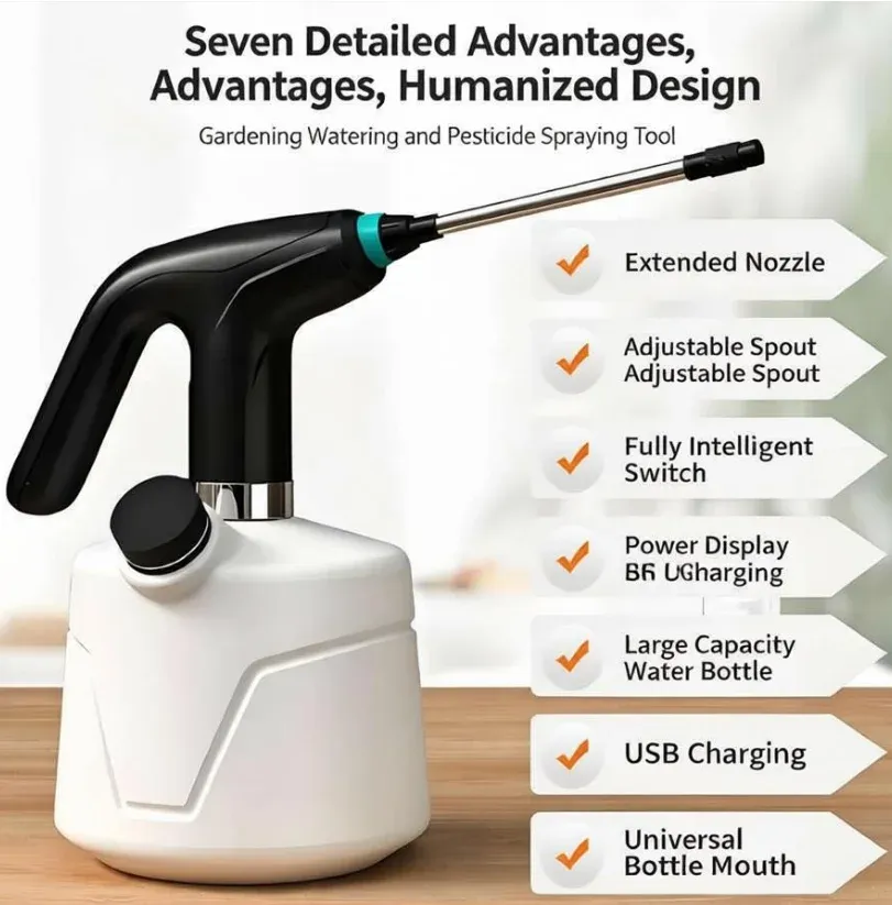 Pulvérisateur électrique rechargeable USB 2 L pour plantes, intérieur et extérieur 2