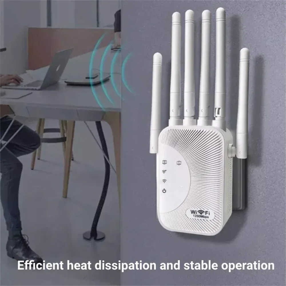 Répéteur Wi-Fi double bande 2,4 GHz / 5 GHz 1200 Mbps, amplificateur et extension de portée de signal sans fil pour la maison 2