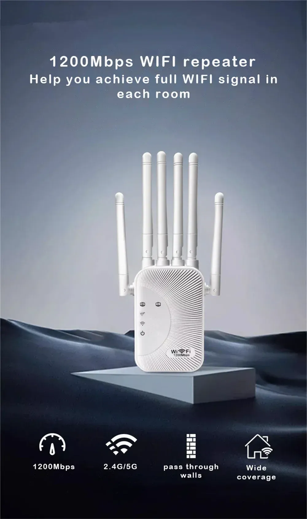 Répéteur Wi-Fi en situation dans un intérieur moderne