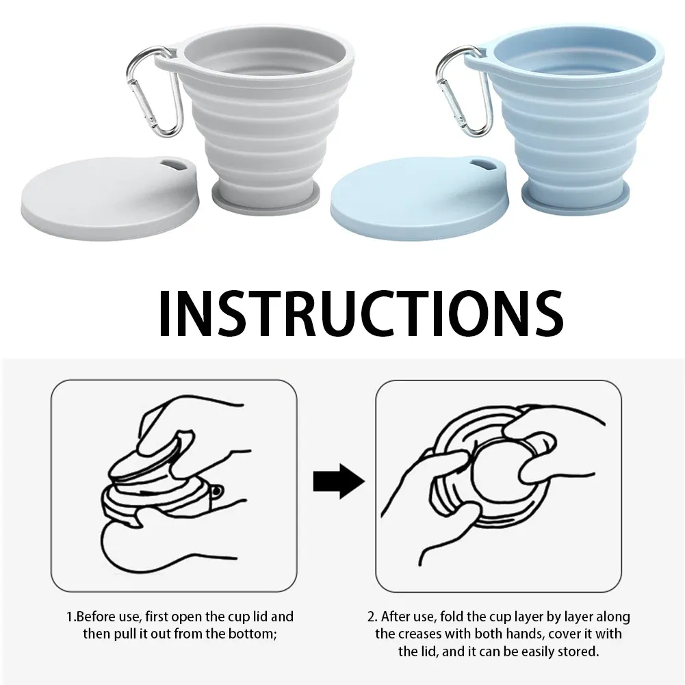 Tasse pliable en silicone, utilisation