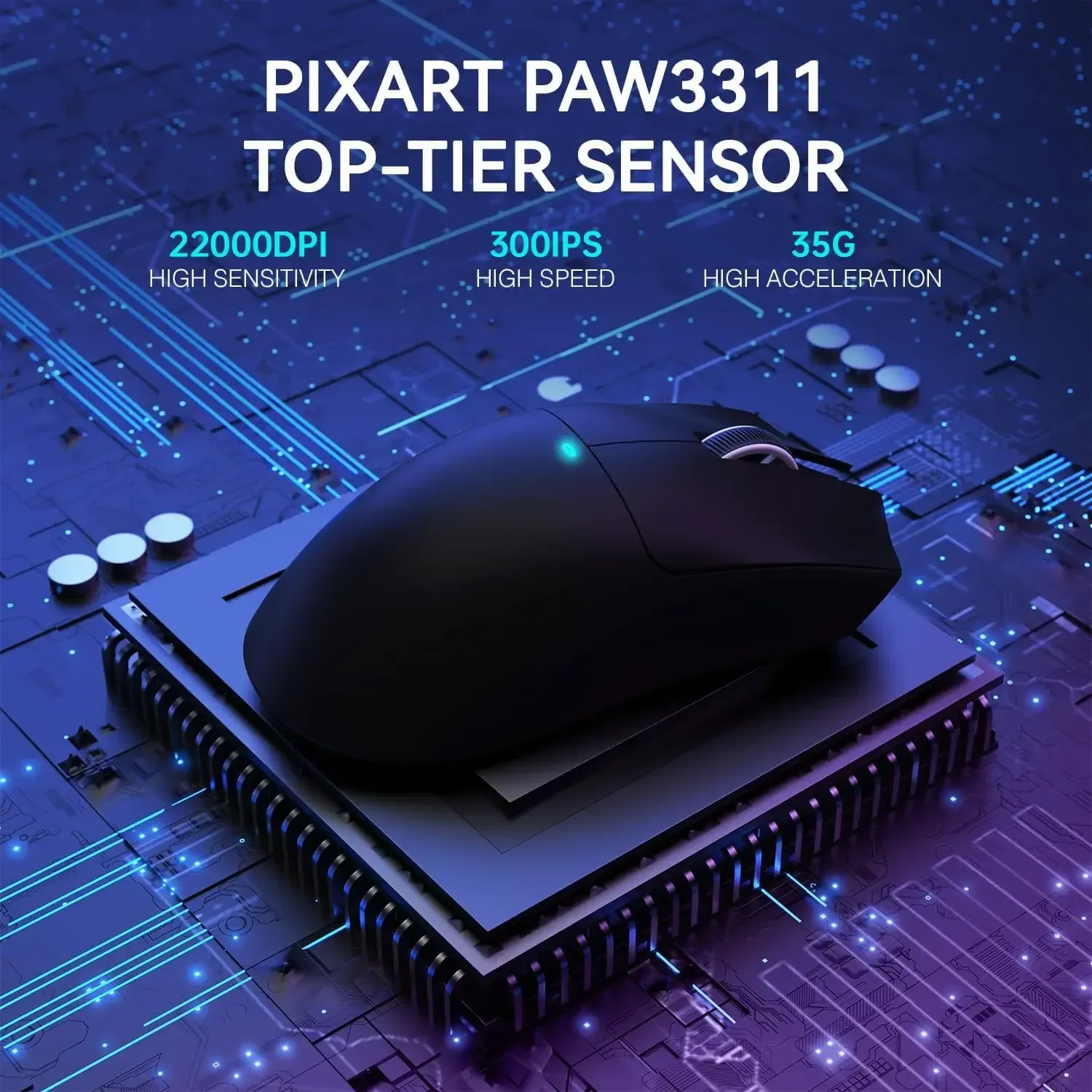 ATTACK SHARK X11 Souris de jeu sans fil légère à trois modes avec station de charge RGB, capteur optique PAW3311 22K DPI, compatible PC/Mac 5