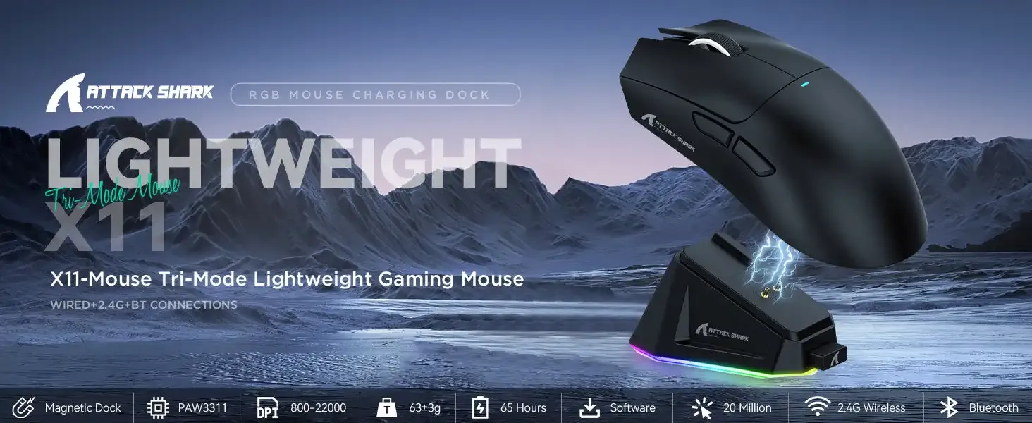 Détail de la souris ATTACK SHARK X11