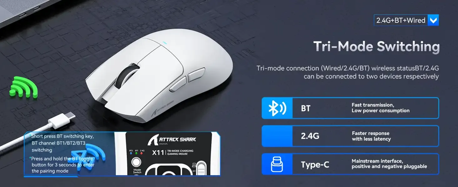 Ergonomie de la souris ATTACK SHARK X11