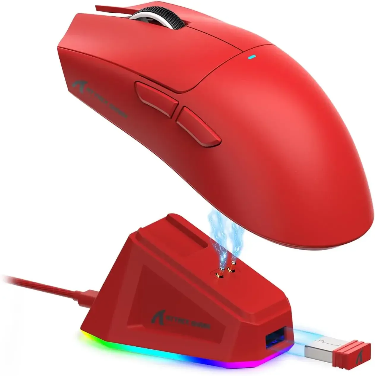 ATTACK SHARK X11 Souris de jeu sans fil légère à trois modes avec station de charge RGB, capteur optique PAW3311 22K DPI, compatible PC/Mac 7