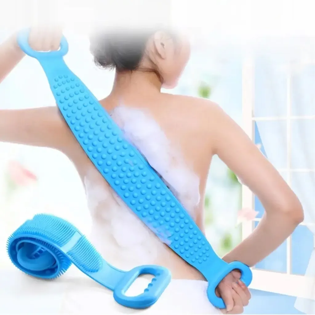 Gant de douche en silicone pour le dos, exfoliant et masseur de corps