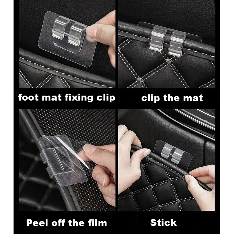Clips universels pour tapis de voiture, crochets adhésifs pour tapis de sol automobile, clips de fixation pour tapis de voiture, fixation de tapis automobile, fixation de poignée 5