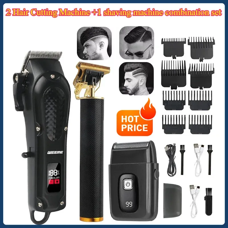 Tondeuse à cheveux électrique sans fil vintage, rasoir portable pour barbier, charge rapide USB, pour coiffure 2
