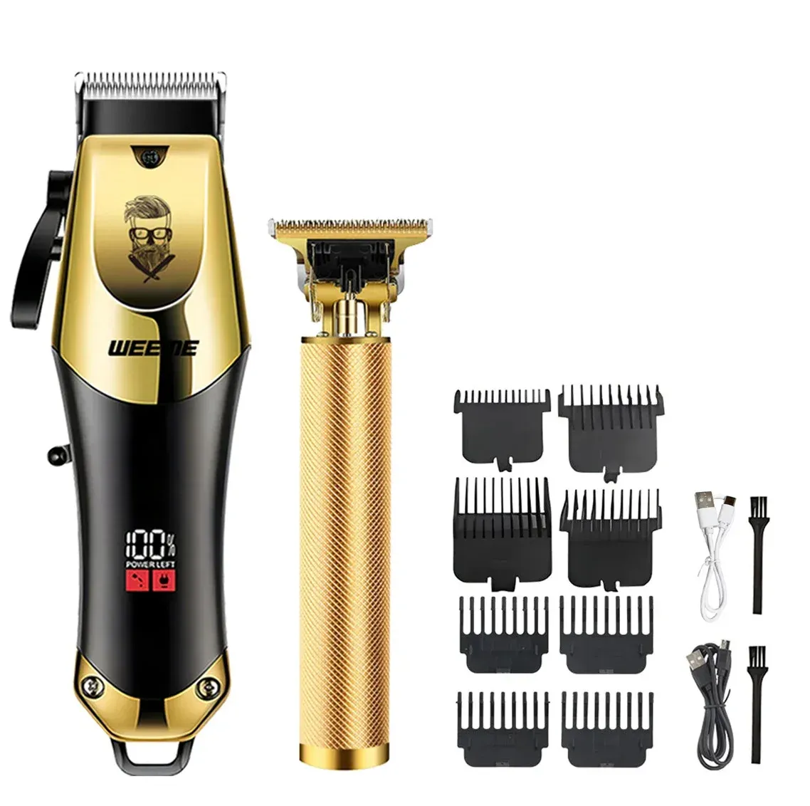 Tondeuse à cheveux électrique sans fil vintage, rasoir portable pour barbier, charge rapide USB, pour coiffure 9