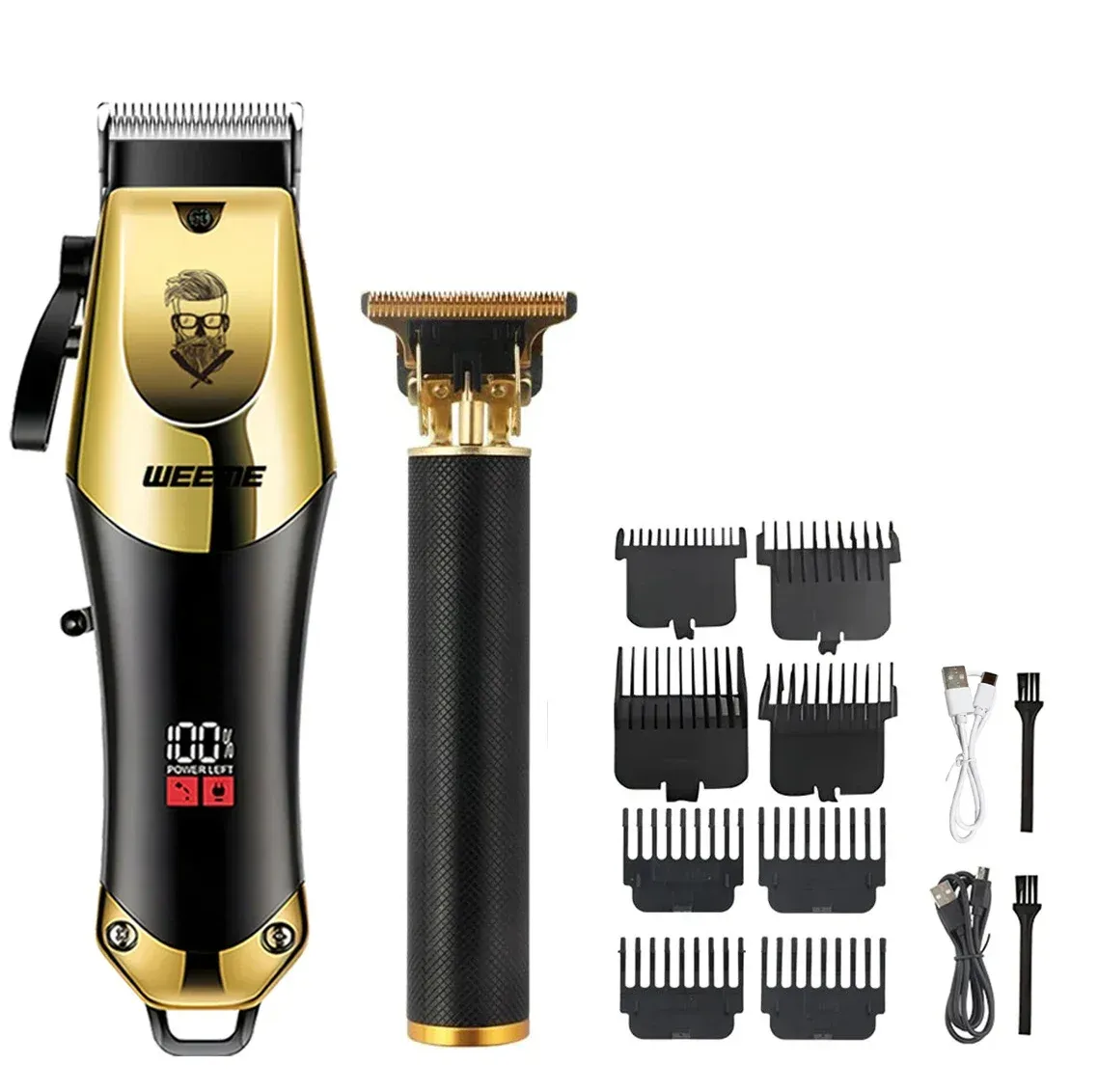 Tondeuse à cheveux électrique sans fil vintage, rasoir portable pour barbier, charge rapide USB, pour coiffure 7