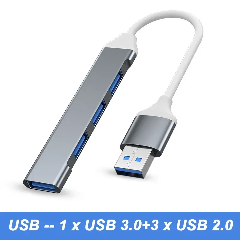 Hub USB 3.0 à 4 ports, station d'accueil USB-C, adaptateur multiport OTG USB-C pour iPhone 15, Xiaomi, Huawei, MacBook Pro, compatible USB 3.0 et 2.0 7