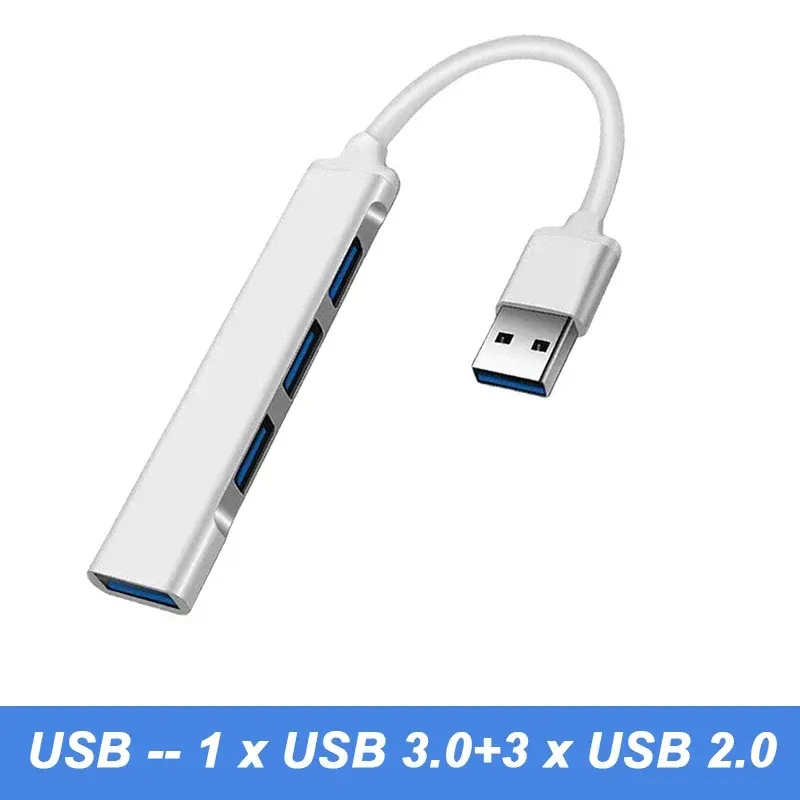 Hub USB 3.0 à 4 ports, station d'accueil USB-C, adaptateur multiport OTG USB-C pour iPhone 15, Xiaomi, Huawei, MacBook Pro, compatible USB 3.0 et 2.0 9