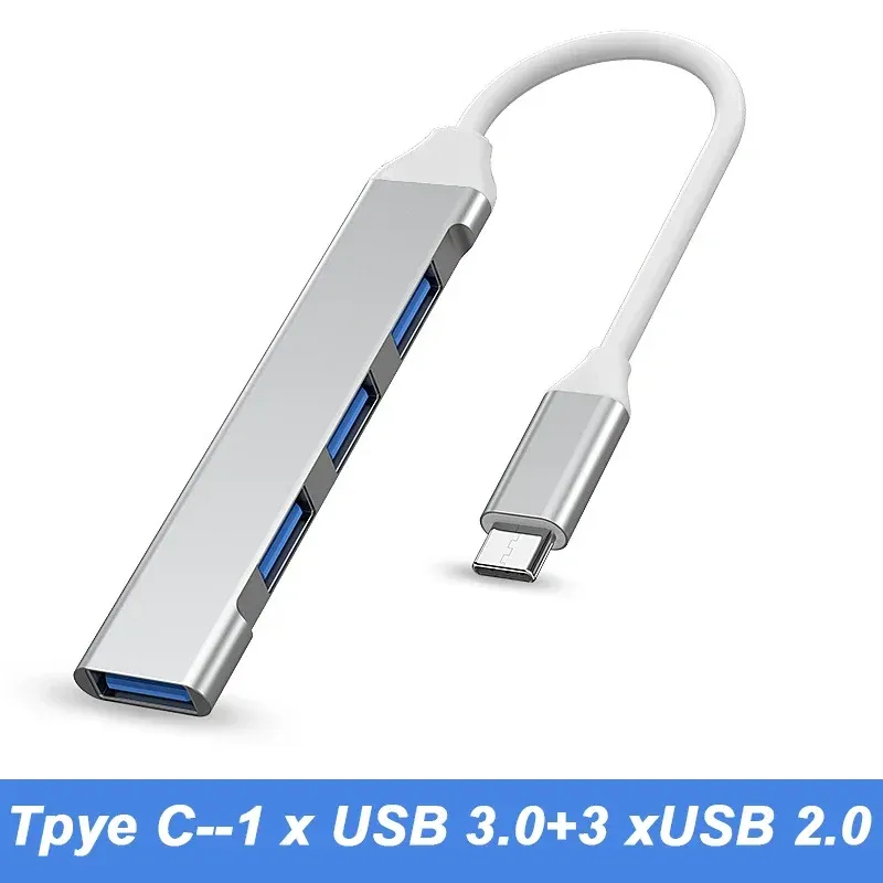 Hub USB 3.0 à 4 ports, station d'accueil USB-C, adaptateur multiport OTG USB-C pour iPhone 15, Xiaomi, Huawei, MacBook Pro, compatible USB 3.0 et 2.0 8
