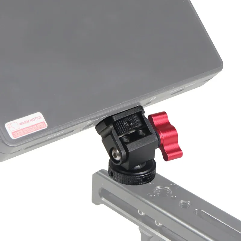 Mini support de montage pour moniteur, tête de trépied avec adaptateur pour sabot porte-accessoires, pivotant et inclinable, réglable pour lampe de remplissage, microphone et flash 3